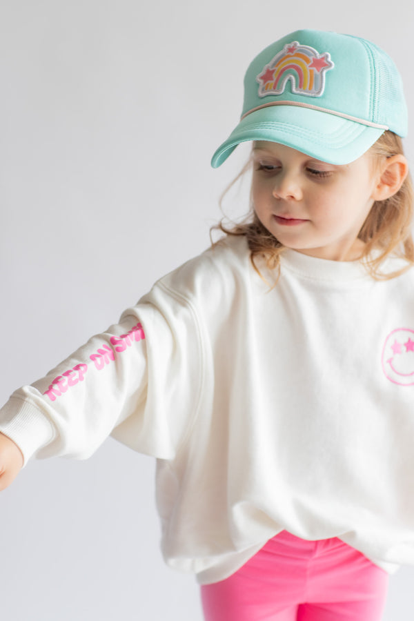 XOXO by Magpies Keep On Smiling Crew Neck | White | Youth