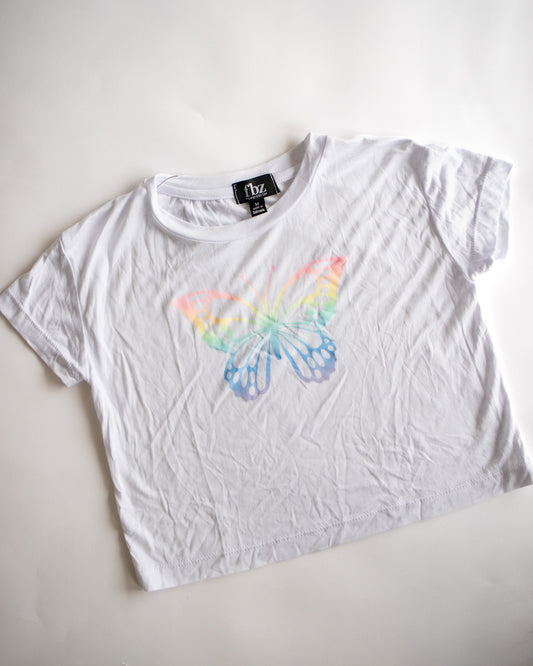 Rainbow Butterfly Boxy Tee