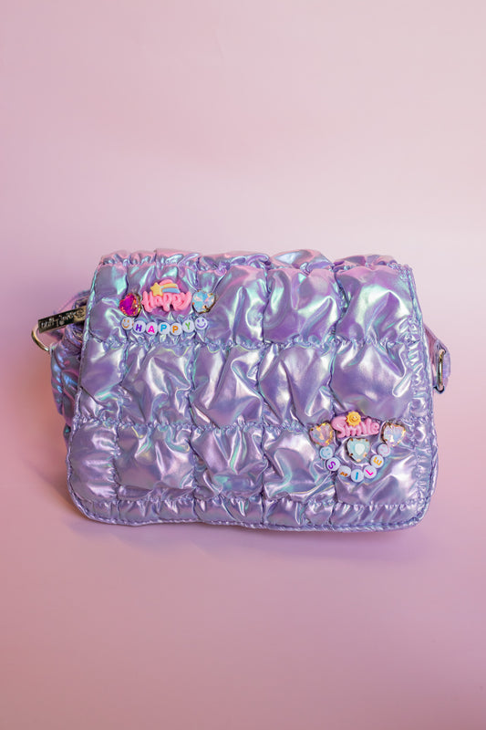 Puff Charm Bag | Purple Metallic