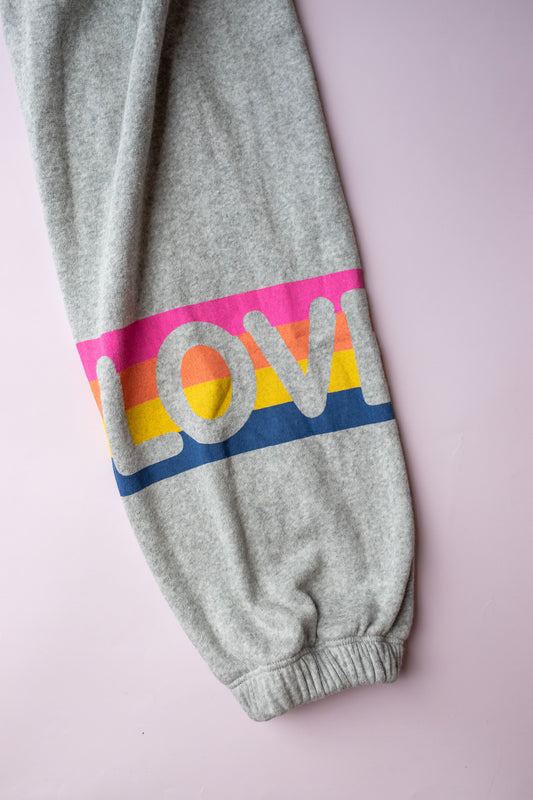 Love Ankle Stripe Gathered Sweatpant | Misty Grey