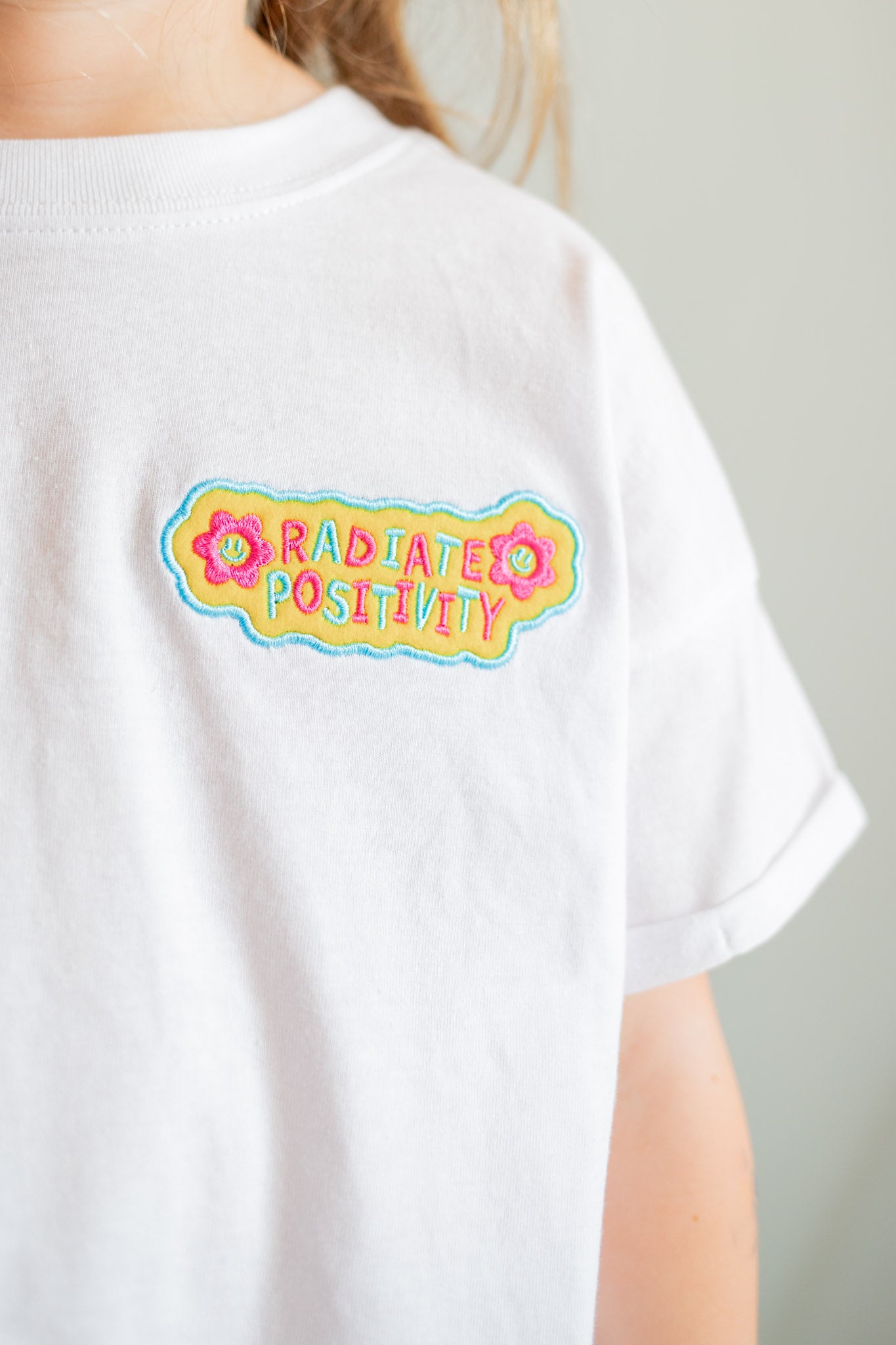 XOXO by Magpies Radiate Positivity Embroidered Tee | White