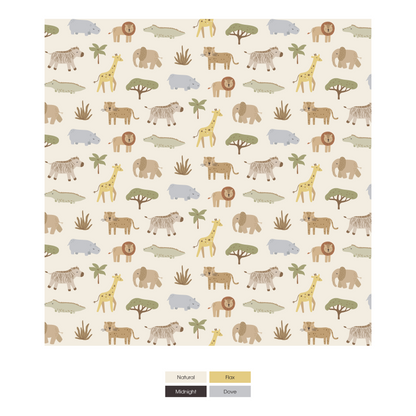 Print Convertible Sleeper with Zipper | Natural Mini Safari