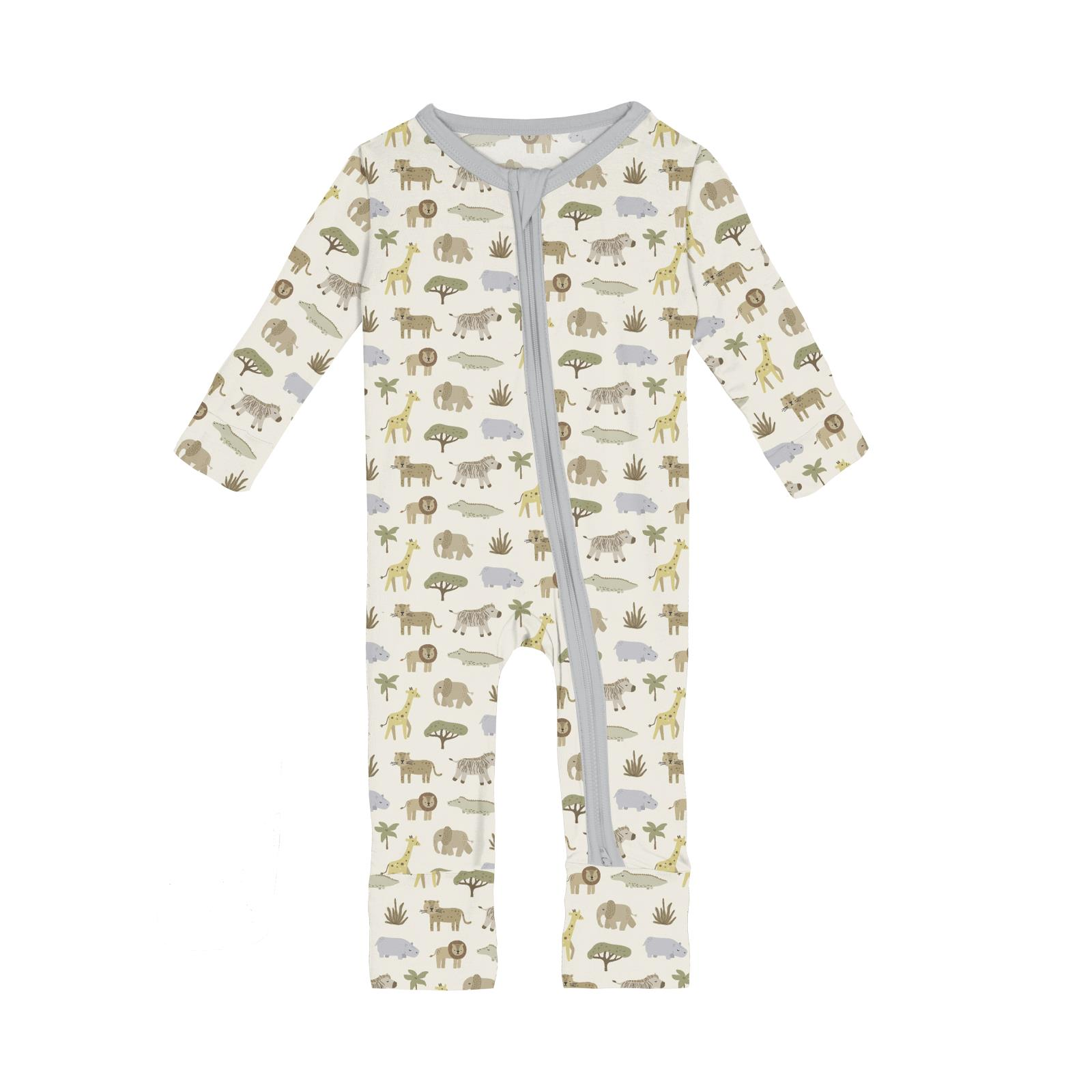 Print Convertible Sleeper with Zipper | Natural Mini Safari