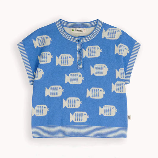 Fish Knitted Top | Blue
