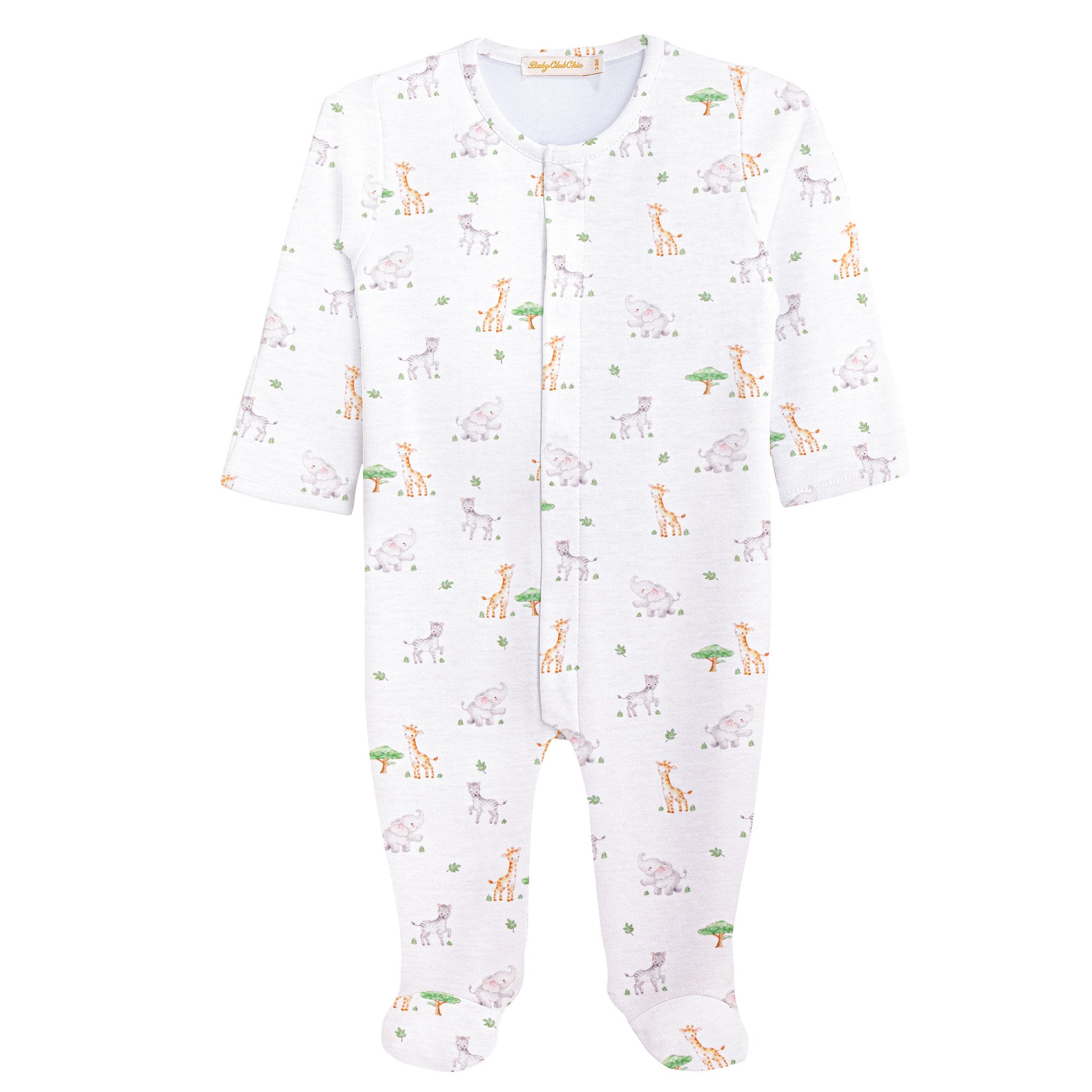 Tiny Safari Printed Pima Footie