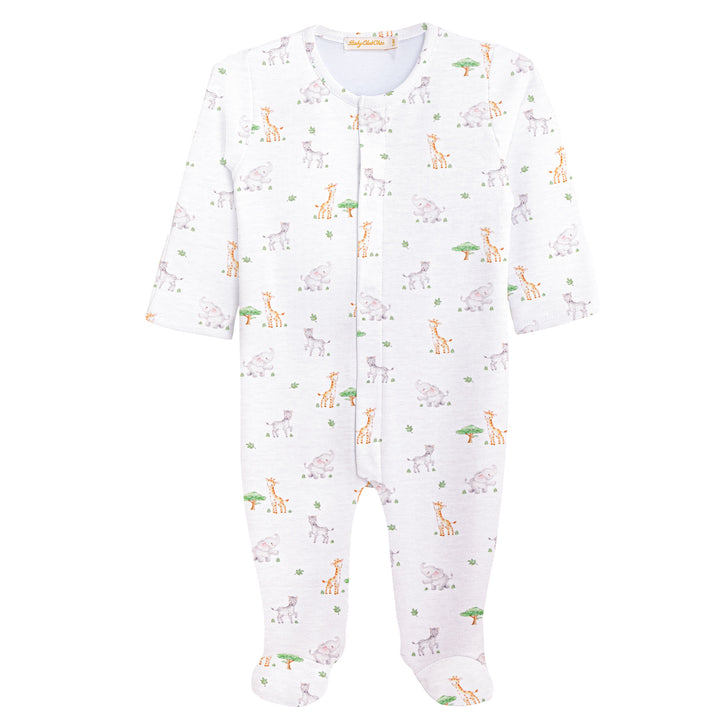 Tiny Safari Printed Pima Footie