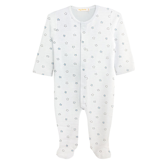 Printed Footie | Blue Little Stars