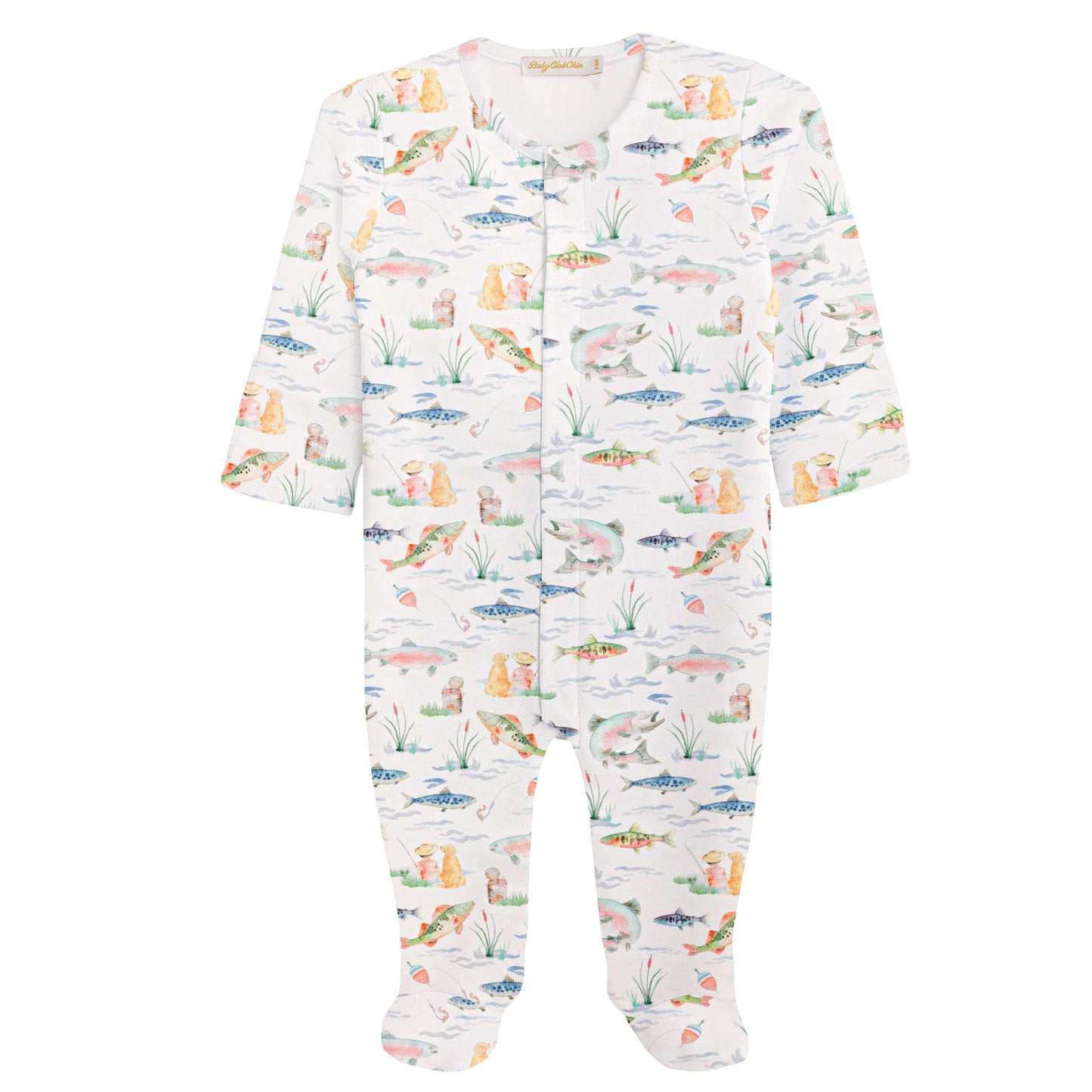 Gone Fishing Printed Pima Footie