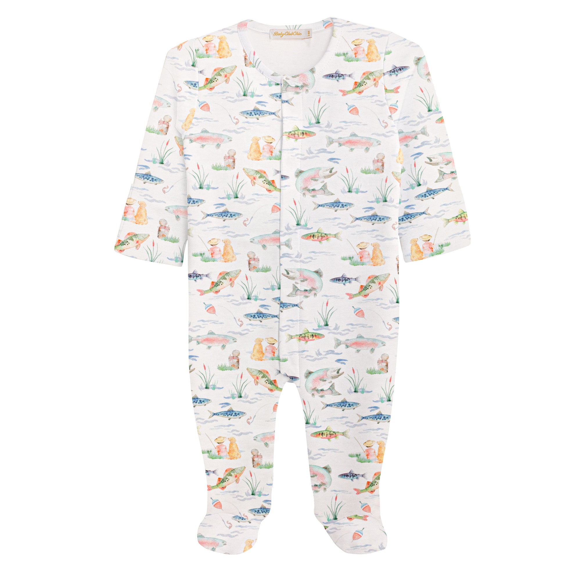Gone Fishing Printed Pima Footie