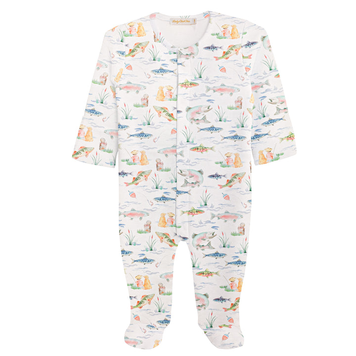 Gone Fishing Printed Pima Footie