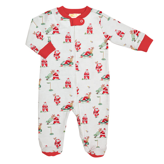 Santa's Golf Printed Zipped Footie