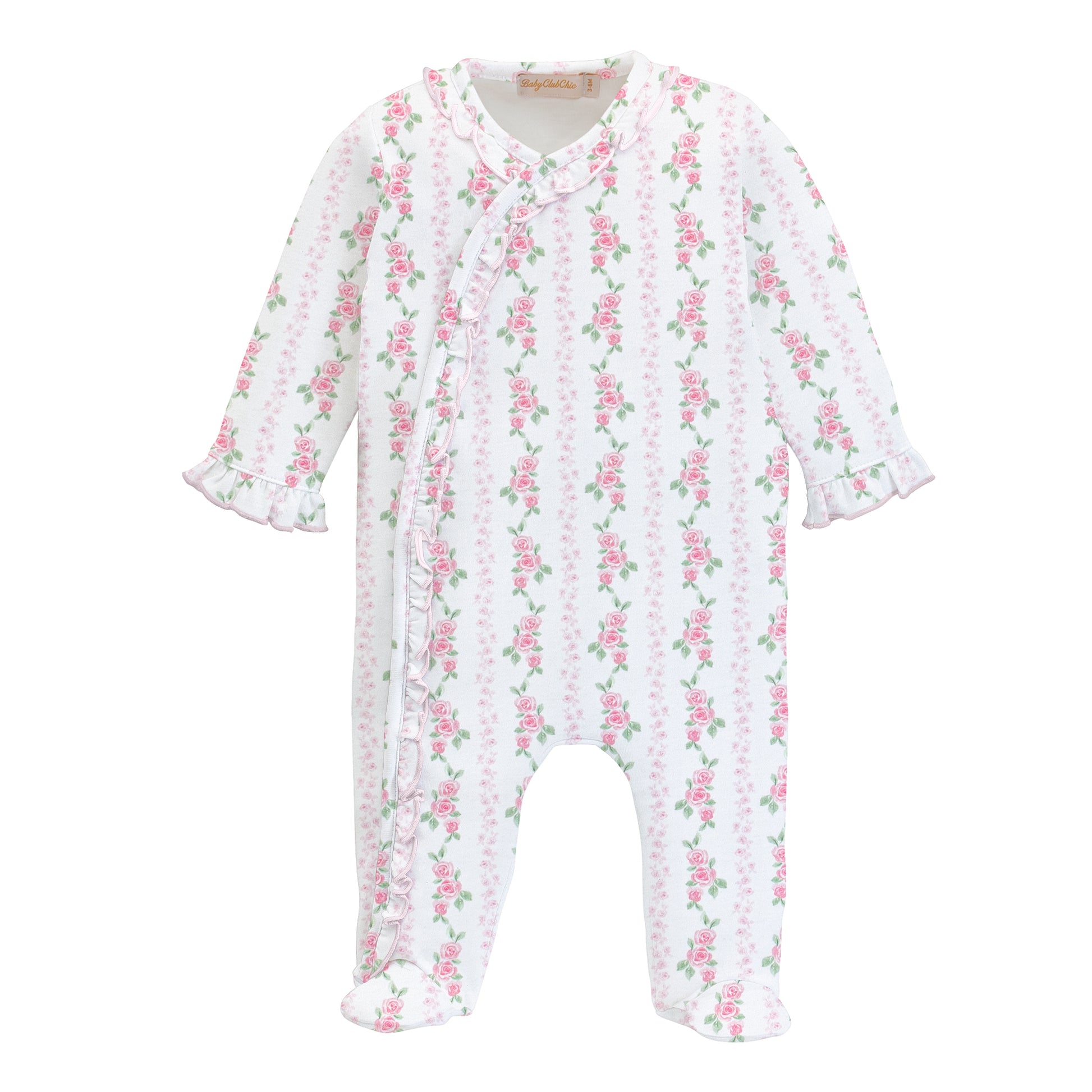 Printed Ruffle Footie | Soft Roses