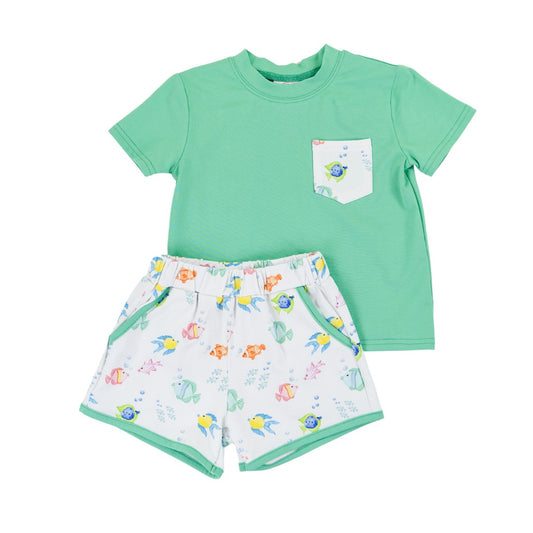 Fish Frenzy Boys Play Pocket Short Set