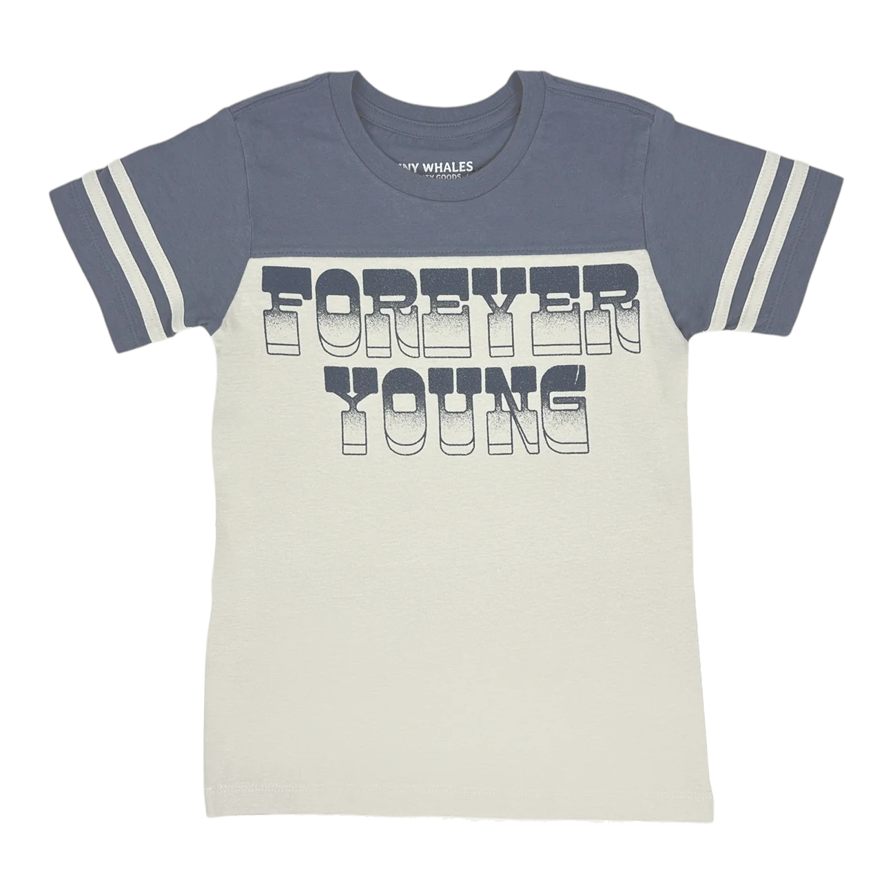 Forever Young Football Tee | Natural/Navy