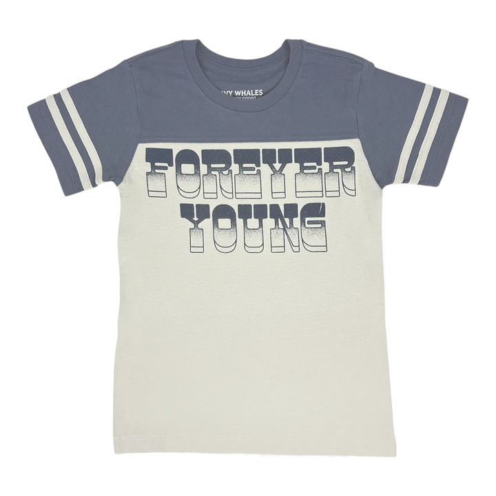 Forever Young Football Tee | Natural/Navy
