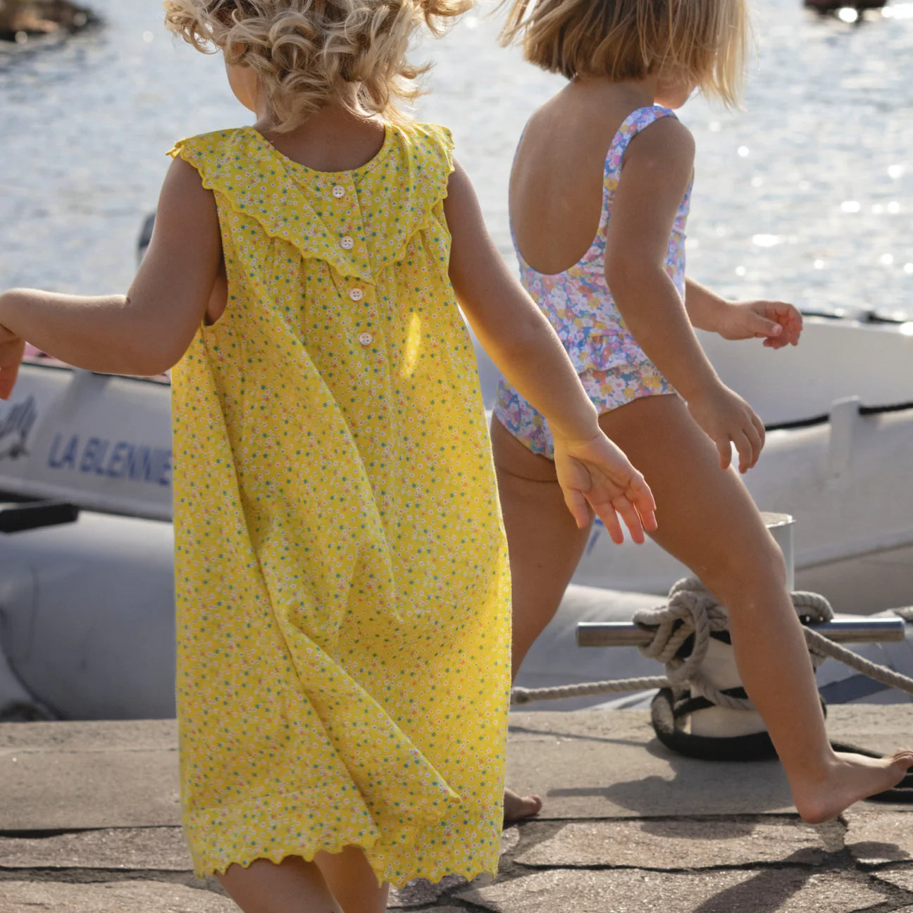 girls petite fleur ruffle collar dress