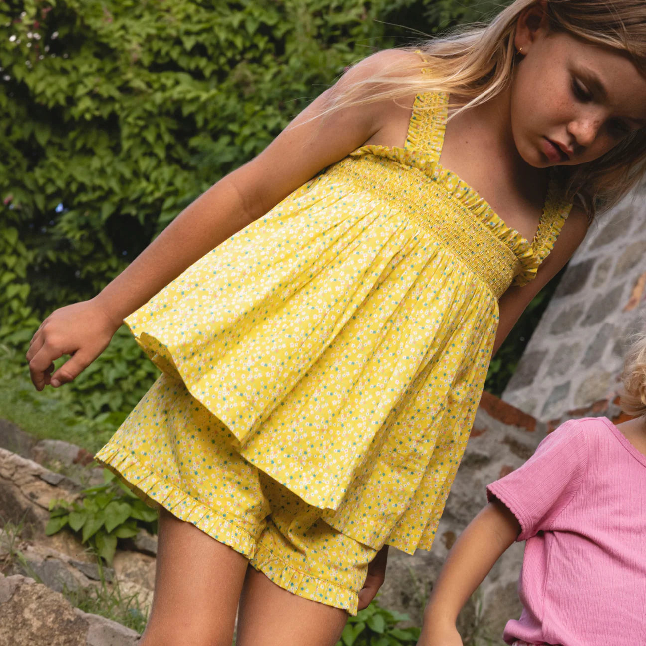 girls petite fleur top and short set