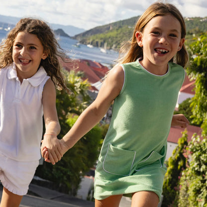 girls gustavia green french terry dress