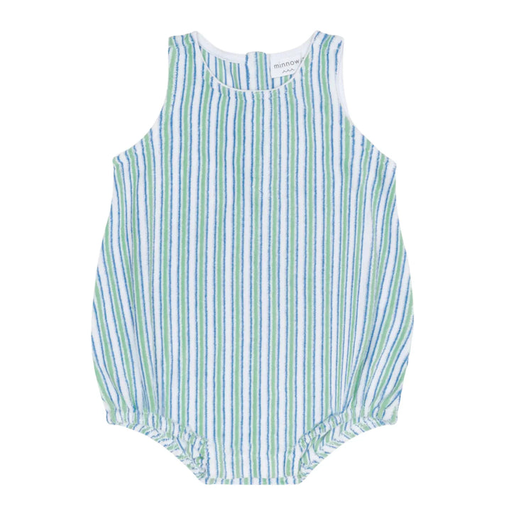 baby tamarin stripe french terry bubble romper