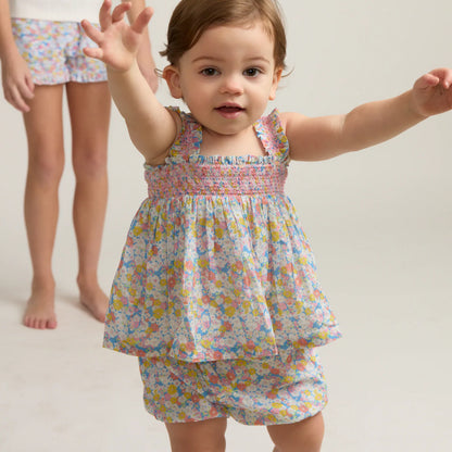 baby girls jasmine blossom smocked top and bloomer set