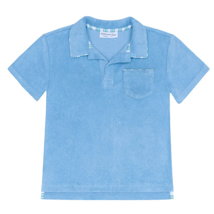 boys le marin blue french terry polo