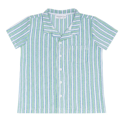 boys tamarin stripe french terry button up