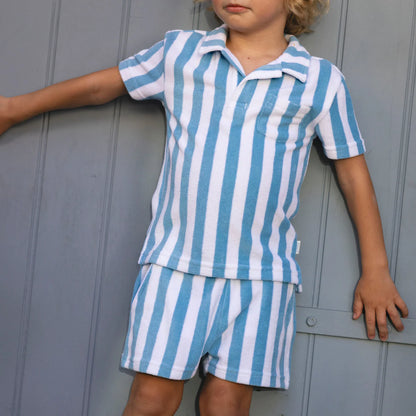 boys bay stripe french terry polo