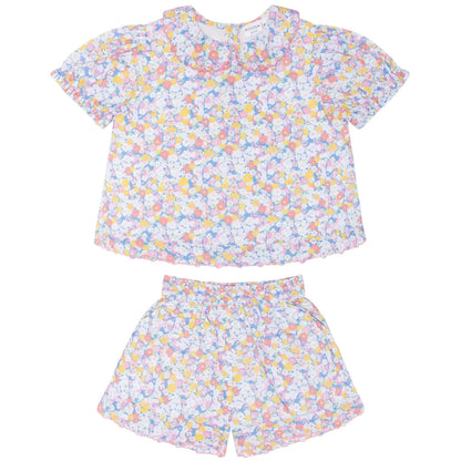 girls jasmine blossom puff sleeve short set
