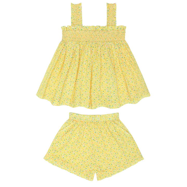 girls petite fleur top and short set
