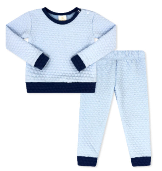 Quilted Sweatsuit | Windy Blue & Northshore Navy