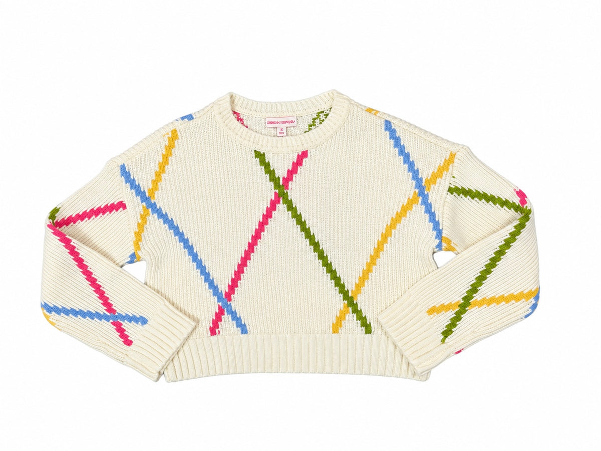 Pastel Diamond Ivory Sweater