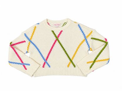 Pastel Diamond Ivory Sweater