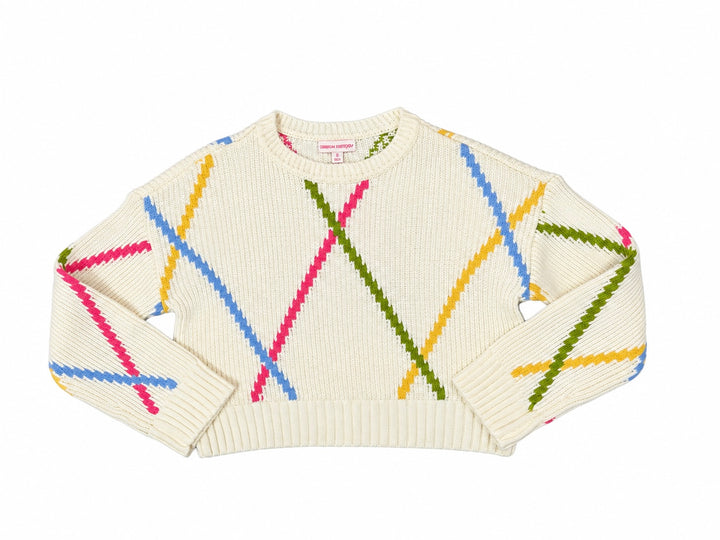 Pastel Diamond Ivory Sweater