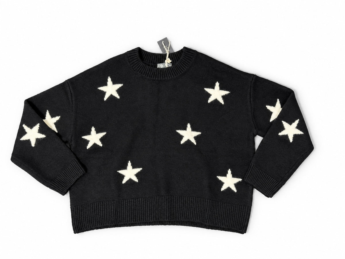 Navy All Over Star Sweater