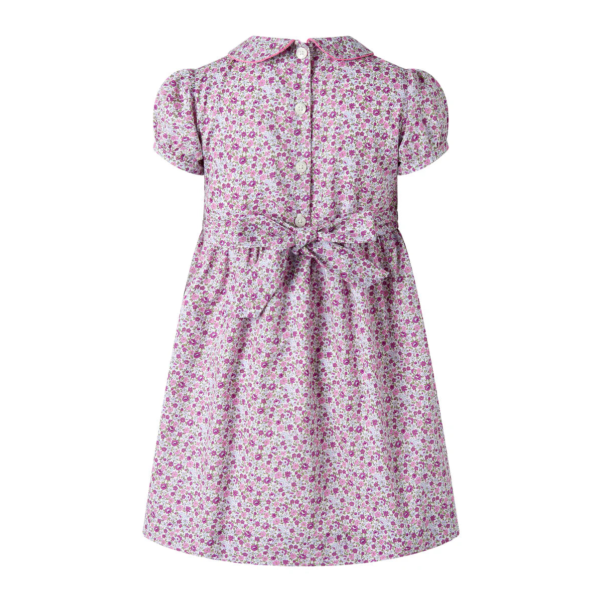 Purple Ditsy Floral Smocked Dress