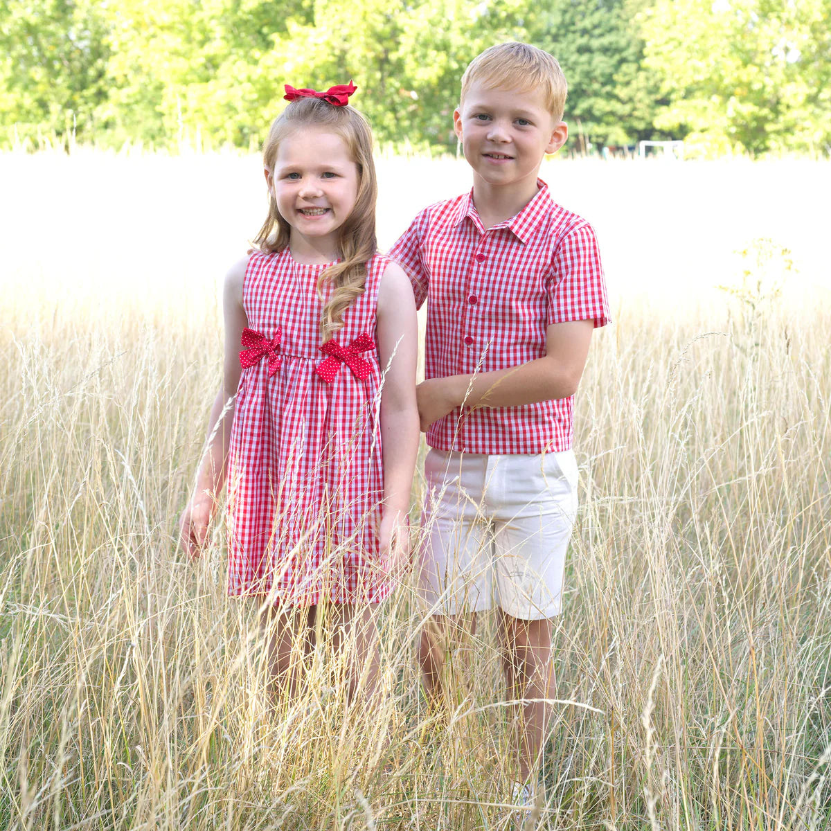 Red Gingham Bow Dress
