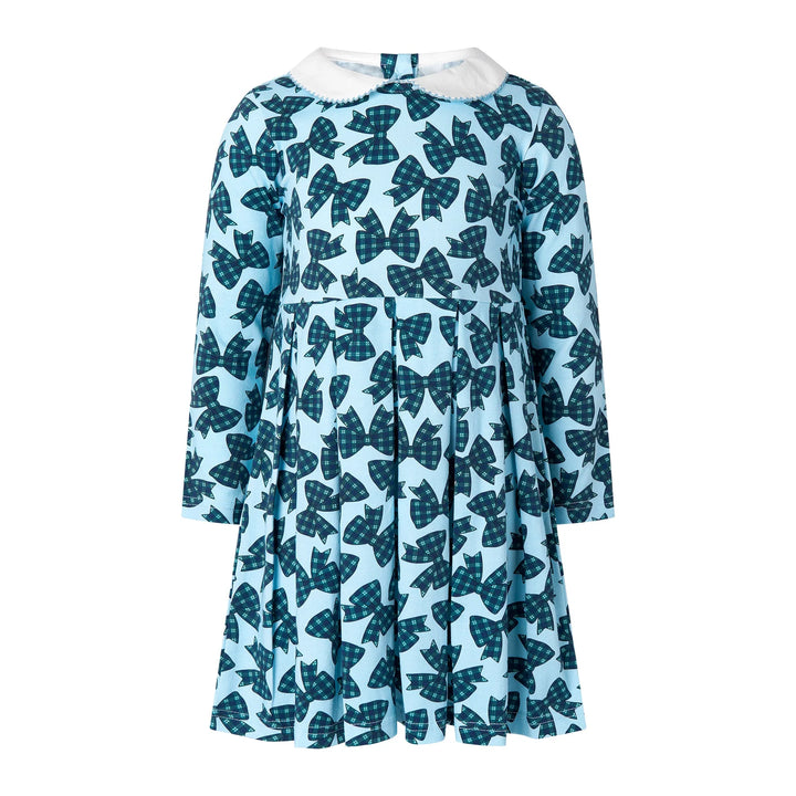 Tartan Bow Jersey Dress