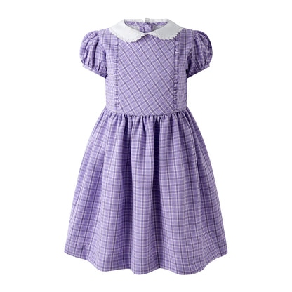 Check Frill Front Dress