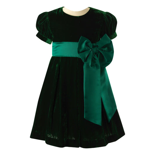 Crushed Velvet Bow Dress