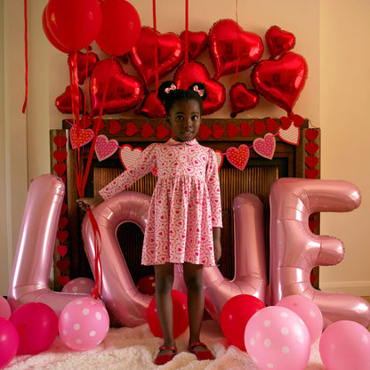 Floral Heart Jersey Dress