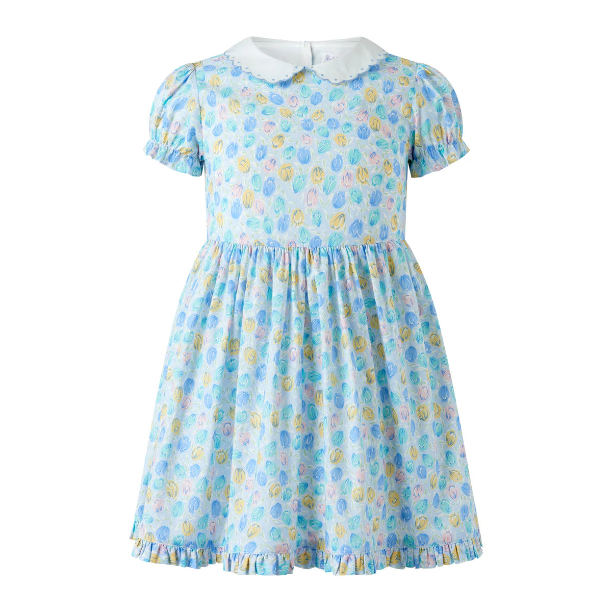 Blue Scalloped Collar Tulip Dress
