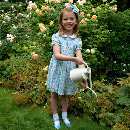 Blue Scalloped Collar Tulip Dress