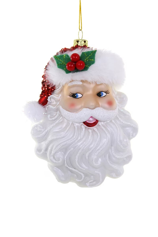 Retro Red Sequin Santa Ornament