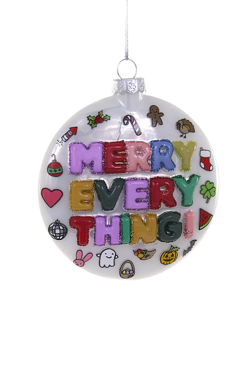 Merry Everything Ornament | White