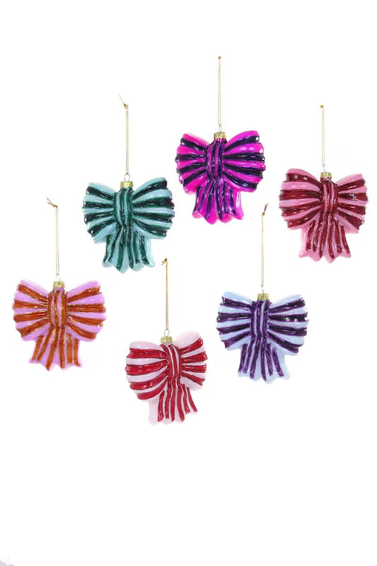 Striped Bow Ornament | Assorted