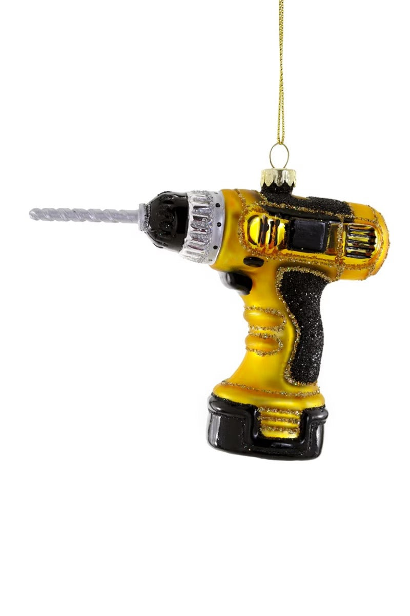 Yellow Cordless Drill Ornament