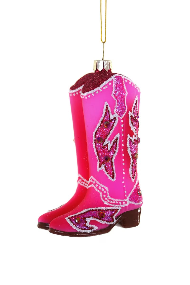 Pink Cowgirl Boots Ornament