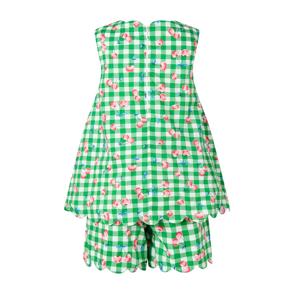 Scalloped Top and Short Set | Cherry Check