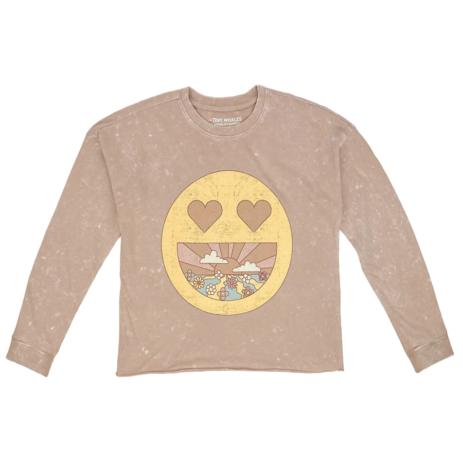 Get Happy Oversized Long Sleeve Tee