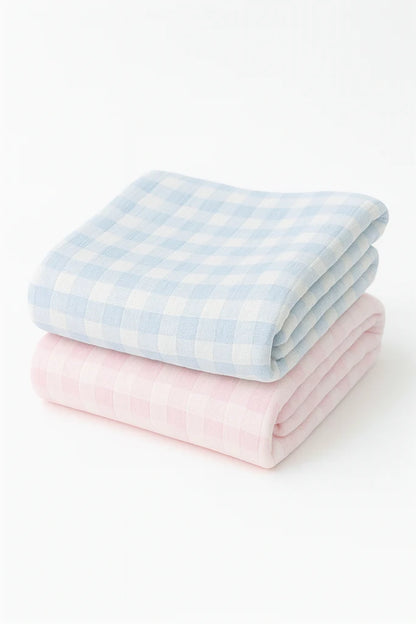 Gingham Check Baby Blanket | Blue